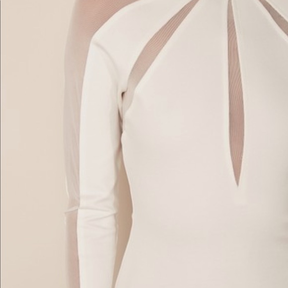 FREE PEOPLE Monarch' Mock Neck Mesh Inset Long Sleeve Blouse Ballet Top, Zipper - Picture 11 of 12